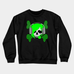 Skull with Headphones Crewneck Sweatshirt